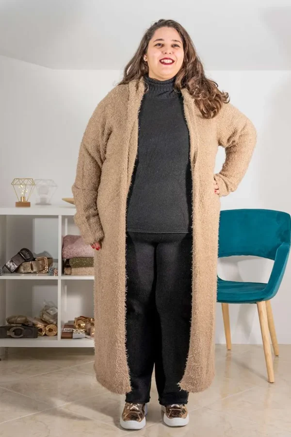 Urban Classics Cardigan in piuma con cappuccio taglie comode Clearance