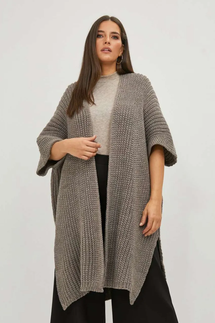 cardigan_mezza_manica_con_2.webp Mat Fashion Cardigan mezza manica con spacchi laterali taglie comode New