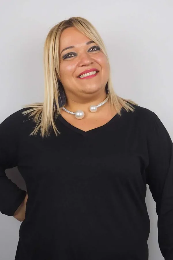 Donna Curvy Collana aperta con perle e zirconi Clearance