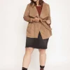 SPG Woman Giacca in camoscio lunga taglie comode Best