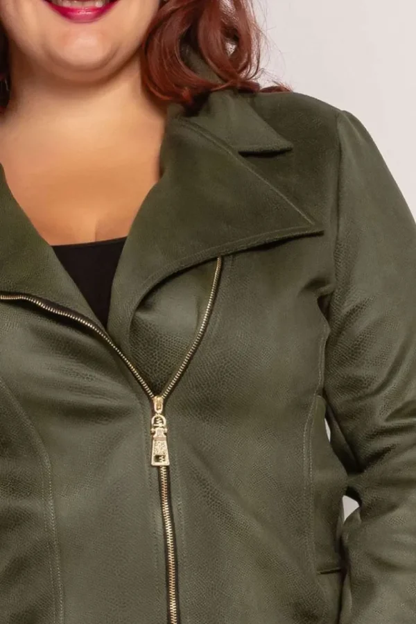 Donna Curvy Giubbotto biker taglie comode Discount