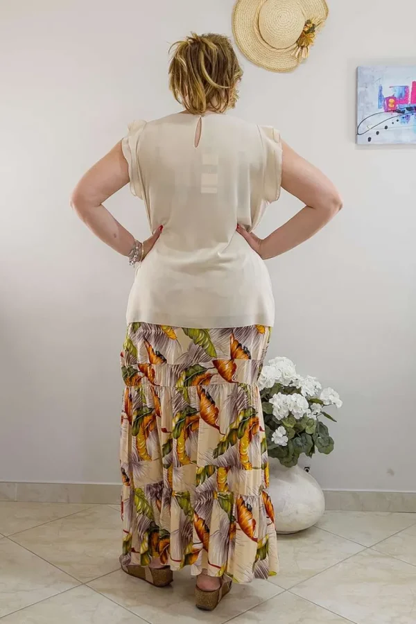 Donna Curvy Gonna con elastico in vita e balze taglie comode Outlet