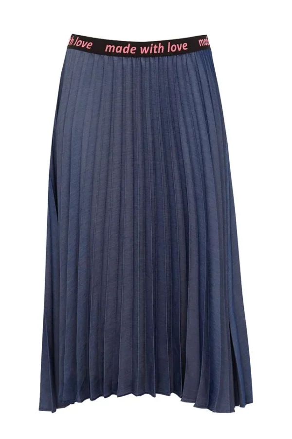 Mat Fashion Gonna plissettata effetto denim chambry taglie comode Clearance