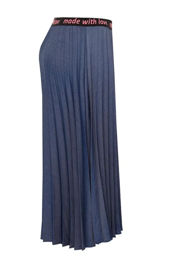 Mat Fashion Gonna plissettata effetto denim chambry taglie comode Clearance