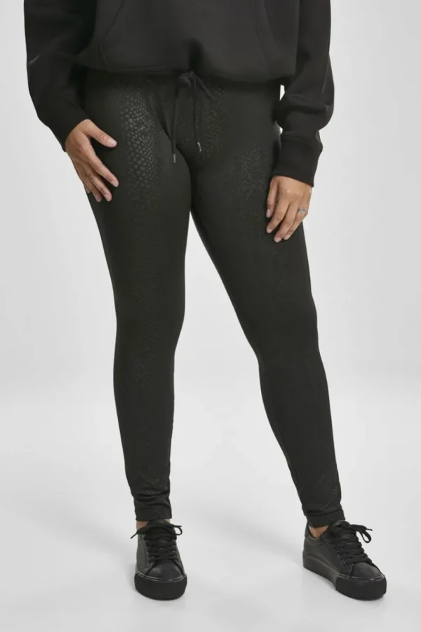 Urban Classics Leggings effetto pitonato nero taglie forti Sale