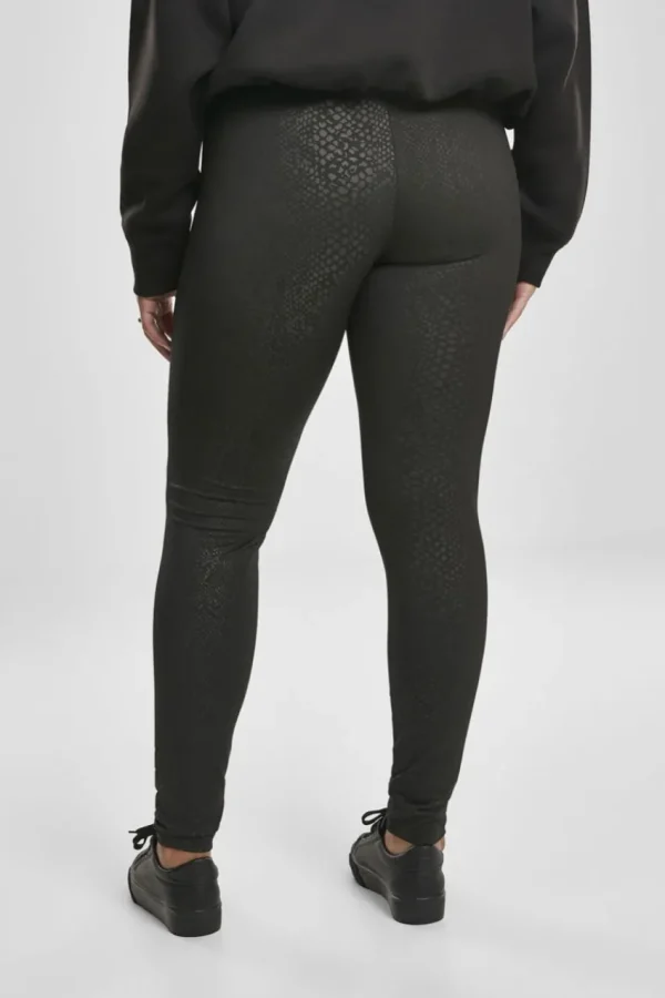 Urban Classics Leggings effetto pitonato nero taglie forti Sale