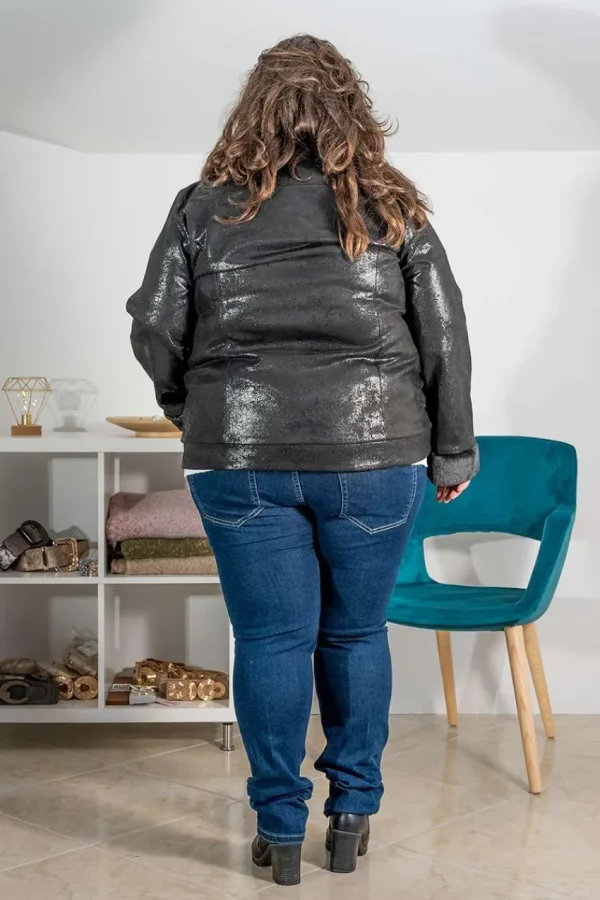 Donna Curvy Leggings in jeans con cuciture a vista taglie comode Fashion