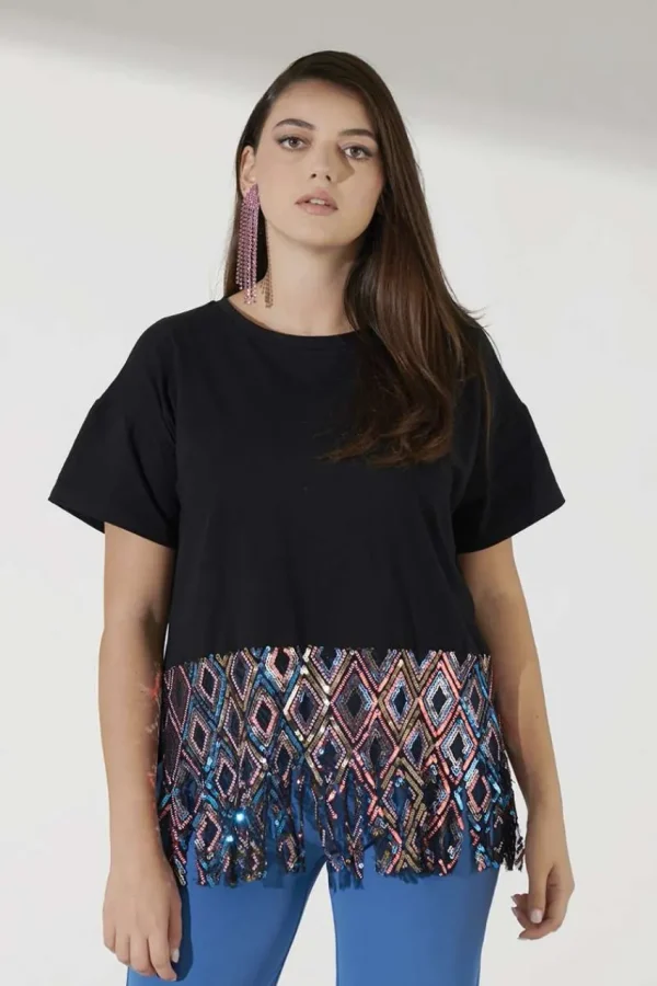 Talissa Mode Maglia con applicazioni taglie comode Sale