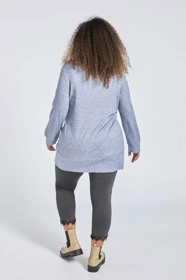 SPG Woman Maglia lunga con collo taglie comode Hot