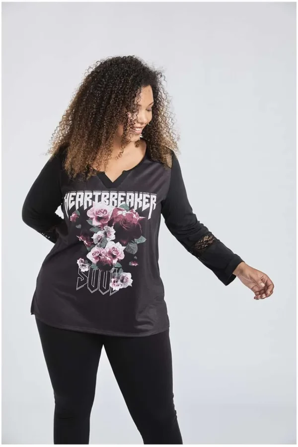 SPG Woman Maglia stampa rock taglie comode Online