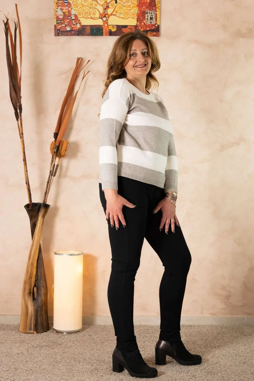 maglione_asimmetrico_righ_1.webp Griffai Maglione asimmetrico righe lurex taglie comode Hot