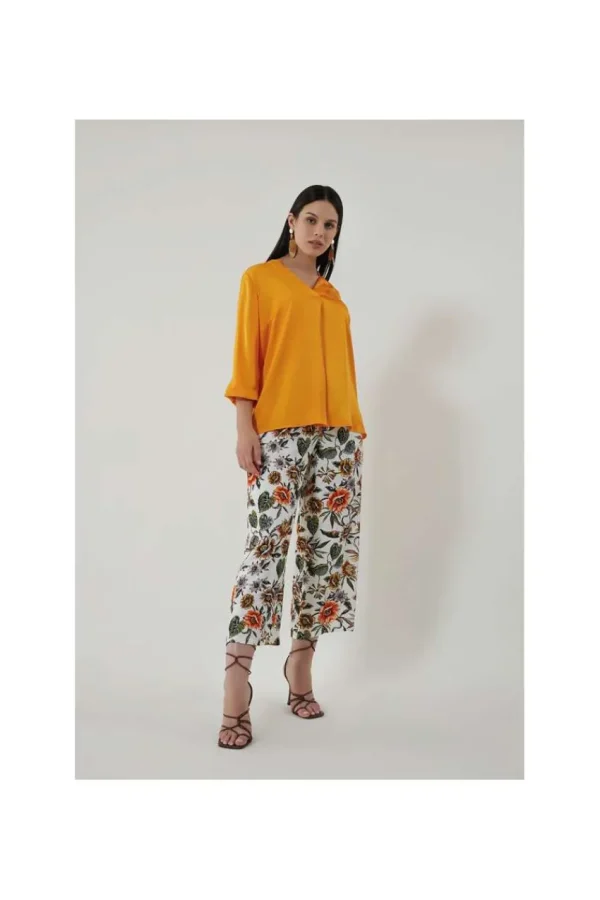 Jiveley Pantalone cropped fantasia floreale taglie comode Best