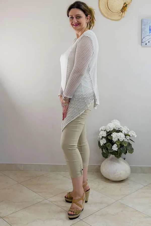 Donna Curvy Pantalone capri taglie comode Fashion