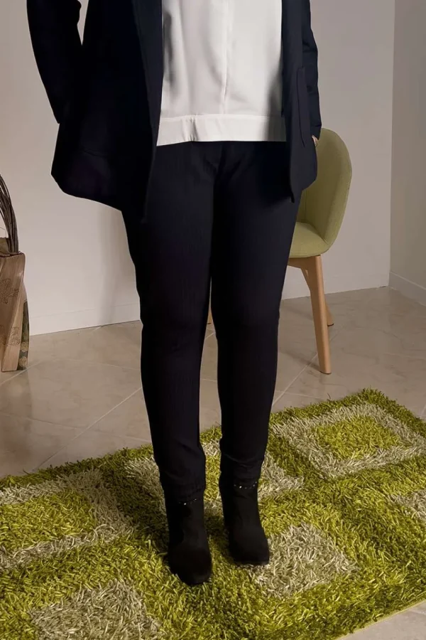 Mealys Pantalone classico gessato taglie comode Outlet