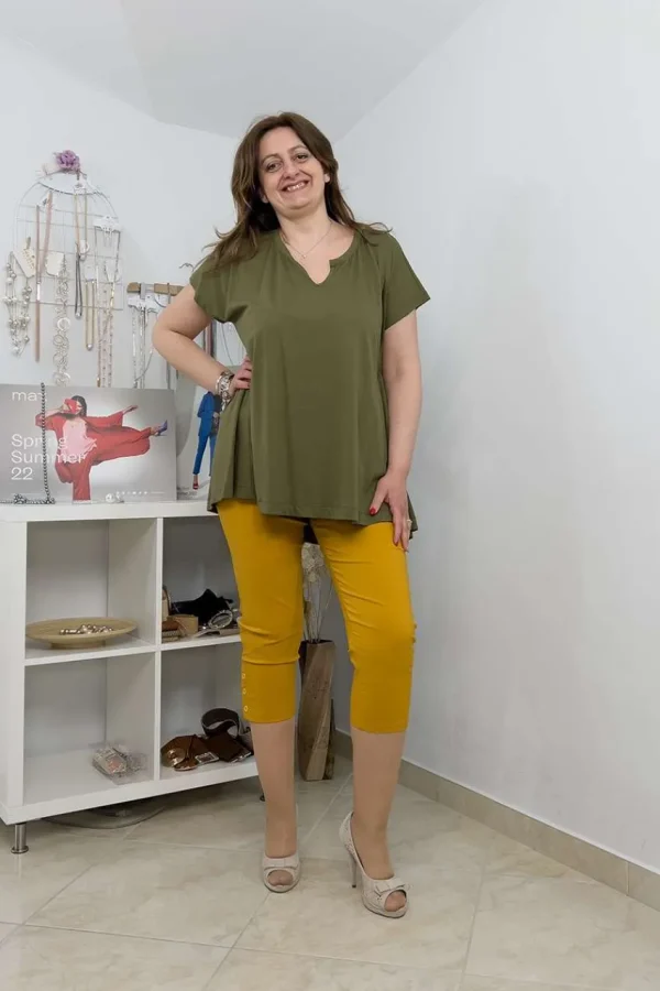 Donna Curvy Pantalone con bottoni alle caviglie taglie forti Discount