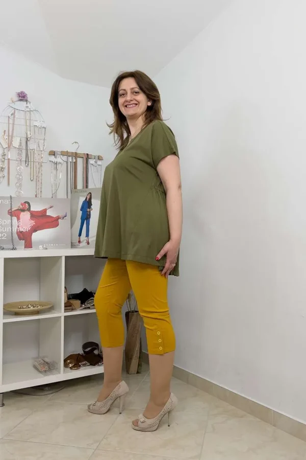 Donna Curvy Pantalone con bottoni alle caviglie taglie forti Discount