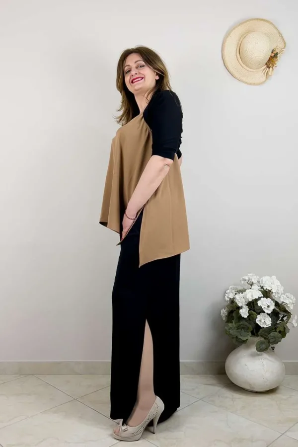 Mat Fashion Pantalone con spacchi laterali taglie comode Hot