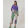 Jiveley Pantalone cropped fantasia versace taglie comode Sale