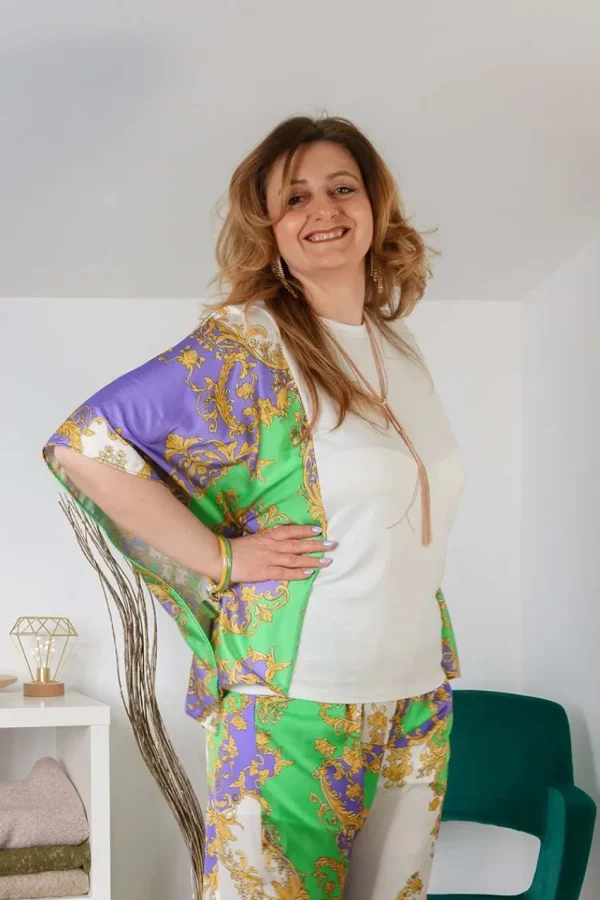 Jiveley Pantalone cropped fantasia versace taglie comode Sale