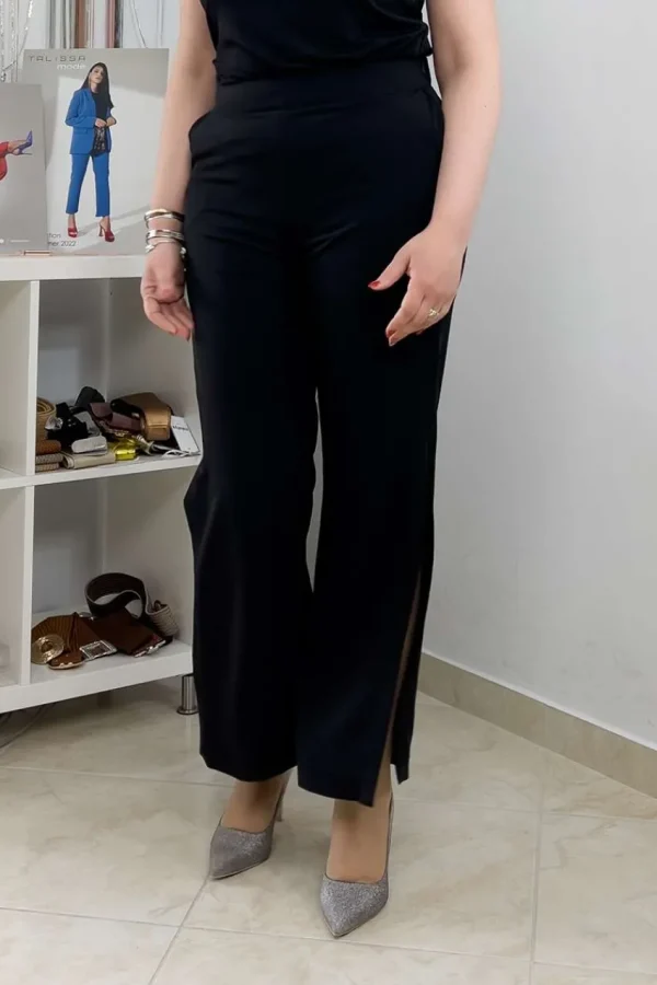 Jiveley Pantalone cropped spacchi laterali taglie comode Sale