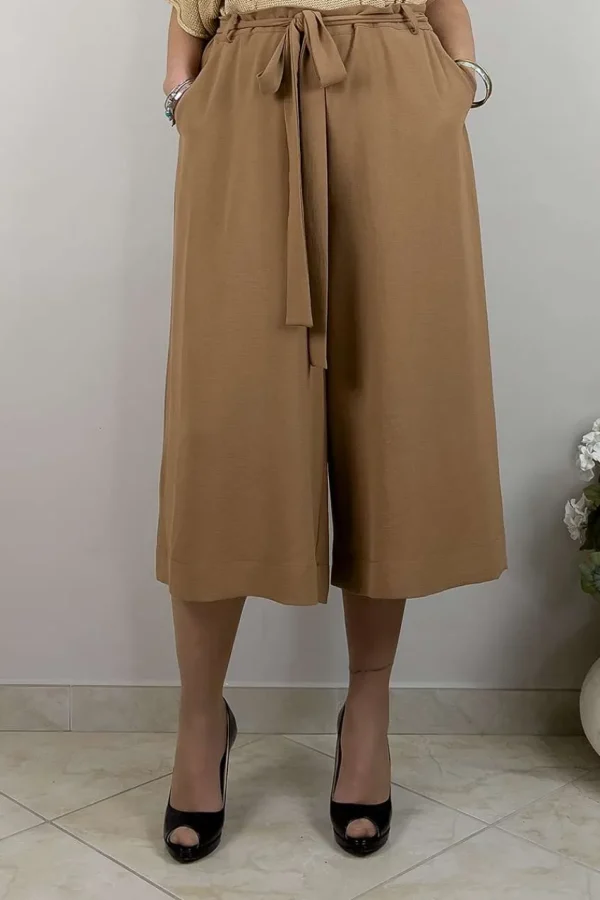 Mat Fashion Pantalone culotte al polpaccio taglie comode New