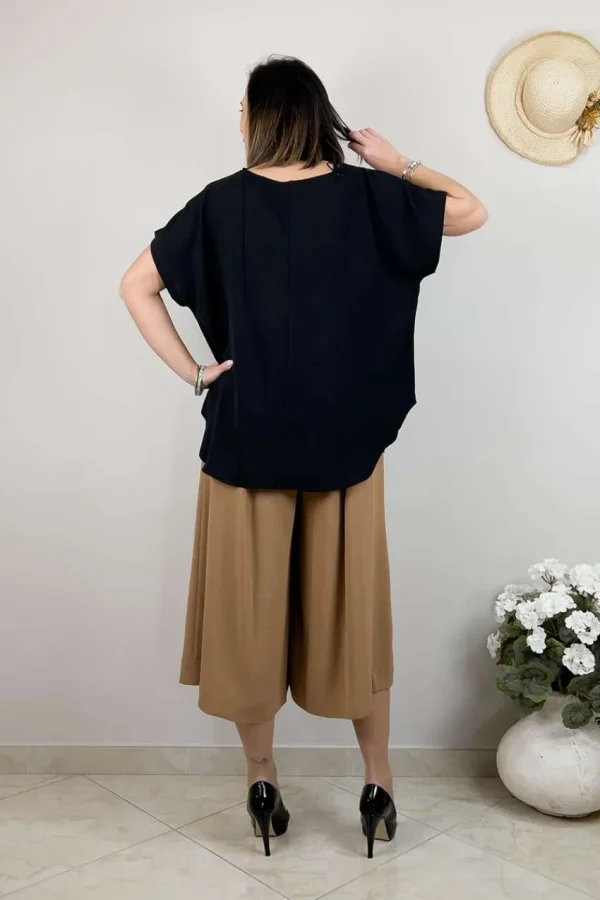 Mat Fashion Pantalone culotte al polpaccio taglie comode New