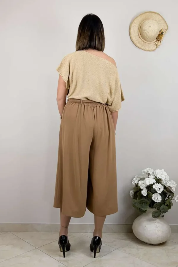 Mat Fashion Pantalone culotte al polpaccio taglie comode New