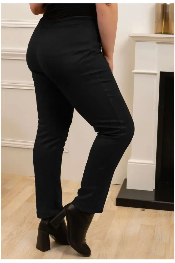 Donna Curvy Pantalone effetto pelle scamosciata taglie comode Fashion