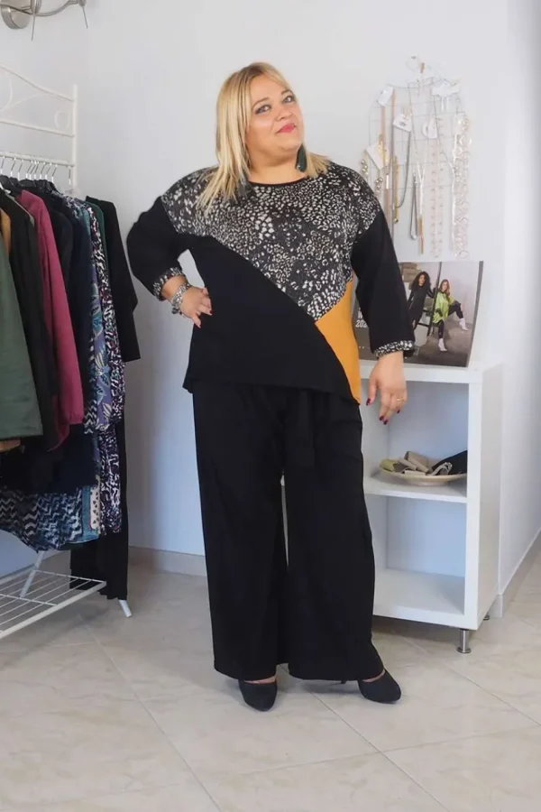 Donna Curvy Pantalone fluido con cintura taglie comode Best