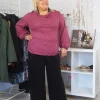 Donna Curvy Pantalone fluido con decorazione taglie comode Best