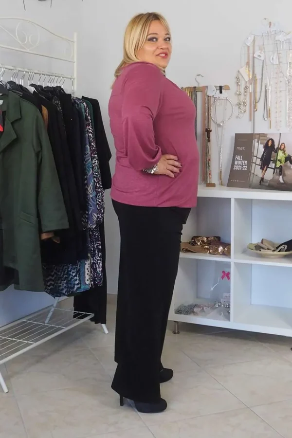 Donna Curvy Pantalone fluido con decorazione taglie comode Best