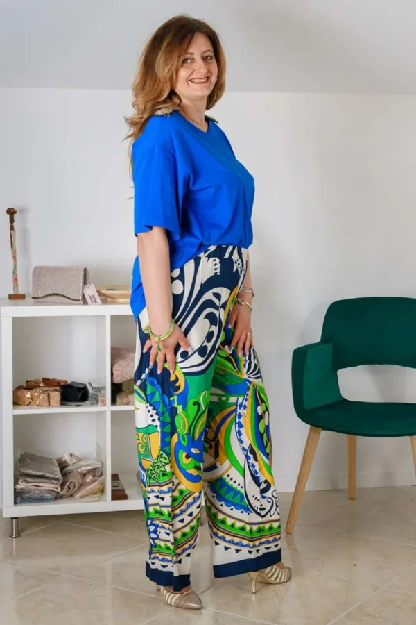 Talissa Mode Pantalone palazzo fantasia imperial taglie comode Discount
