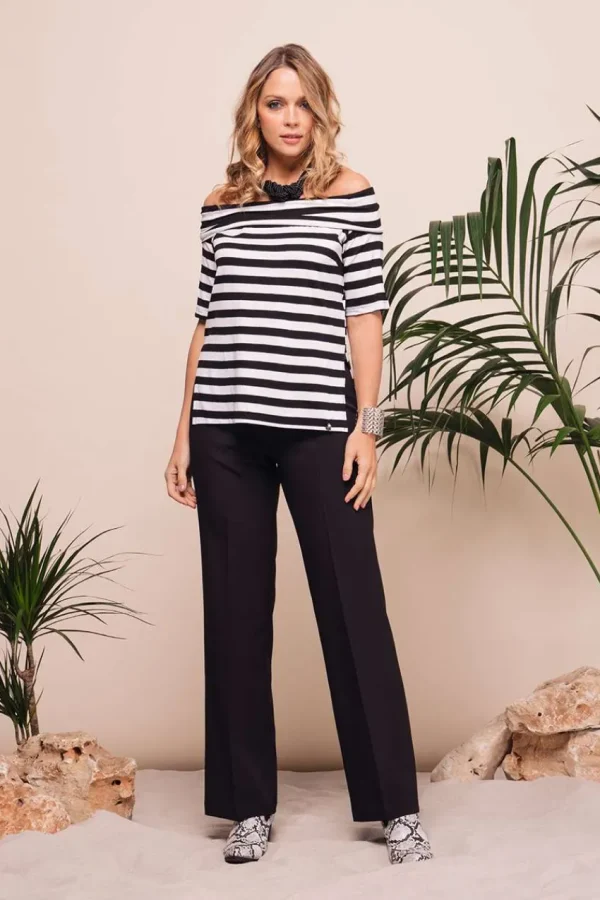 Mealys Pantalone trombetta classico taglie comode Fashion