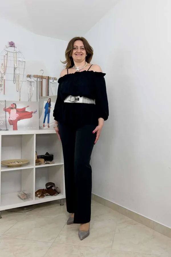 Mealys Pantalone trombetta classico taglie comode Fashion