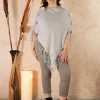 Griffai Poncho con frange e pon pon taglie comode Hot