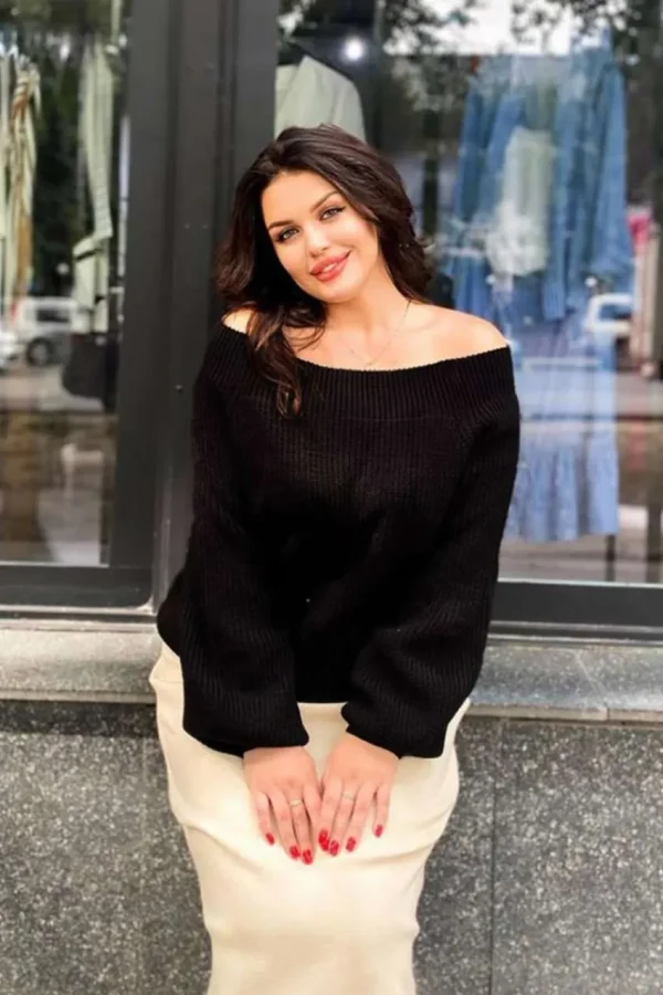 Mat Fashion Pullover con spalle scoperte taglie comode Sale