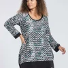 SPG Woman Pullover con stampa a zigzag taglie comode Discount