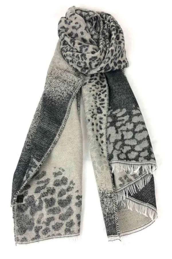 Donna Curvy Sciarpa blocchi di colore e fantasia leopardata Best