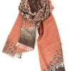 Donna Curvy Sciarpa blocchi di colore e fantasia leopardata New