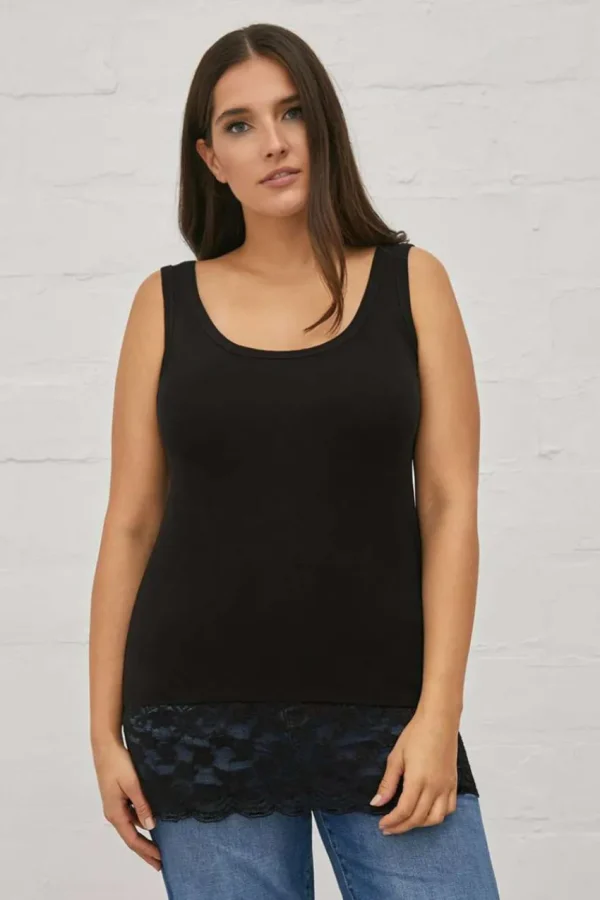 Mat Fashion Top giromanica con pizzo taglie comode Outlet