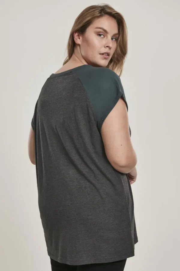 Urban Classics T-shirt con maniche raglan a contrasto taglie forti Outlet