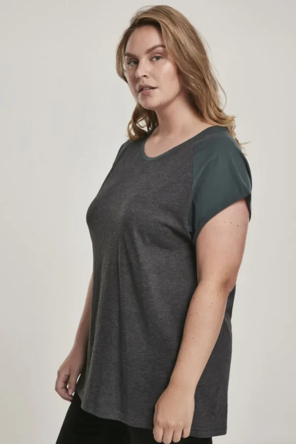 Urban Classics T-shirt con maniche raglan a contrasto taglie forti Outlet
