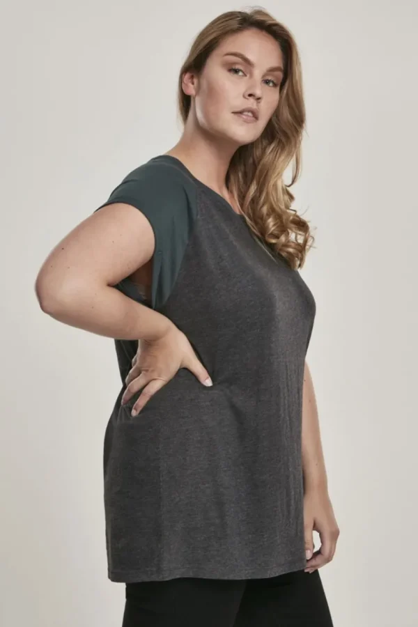 Urban Classics T-shirt con maniche raglan a contrasto taglie forti Outlet