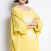 Donna Curvy T-shirt con stampa taglie forti New
