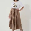 Jiveley T-shirt scollo rotondo in cotone taglie comode Fashion