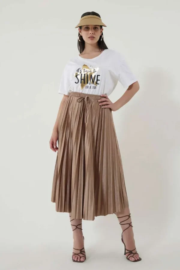 Jiveley T-shirt scollo rotondo in cotone taglie comode Fashion