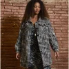 SPG Woman Vestito incrociato con stampa a zigzag taglie comode Fashion