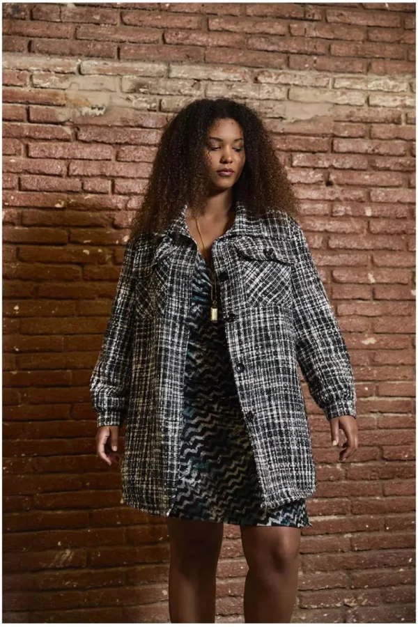 SPG Woman Vestito incrociato con stampa a zigzag taglie comode Fashion